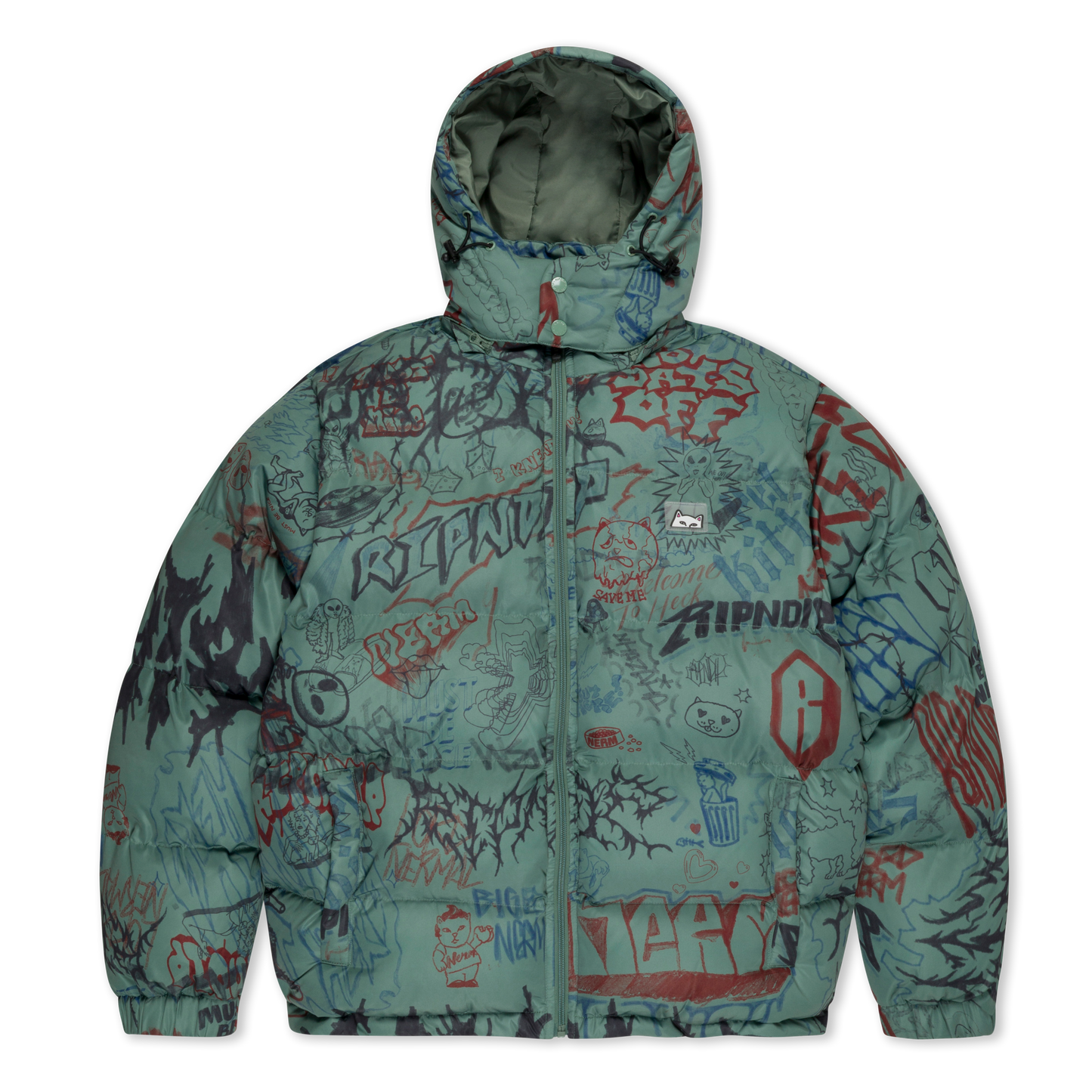 RIPNDIP Marker Puffer Jacket (Olive)