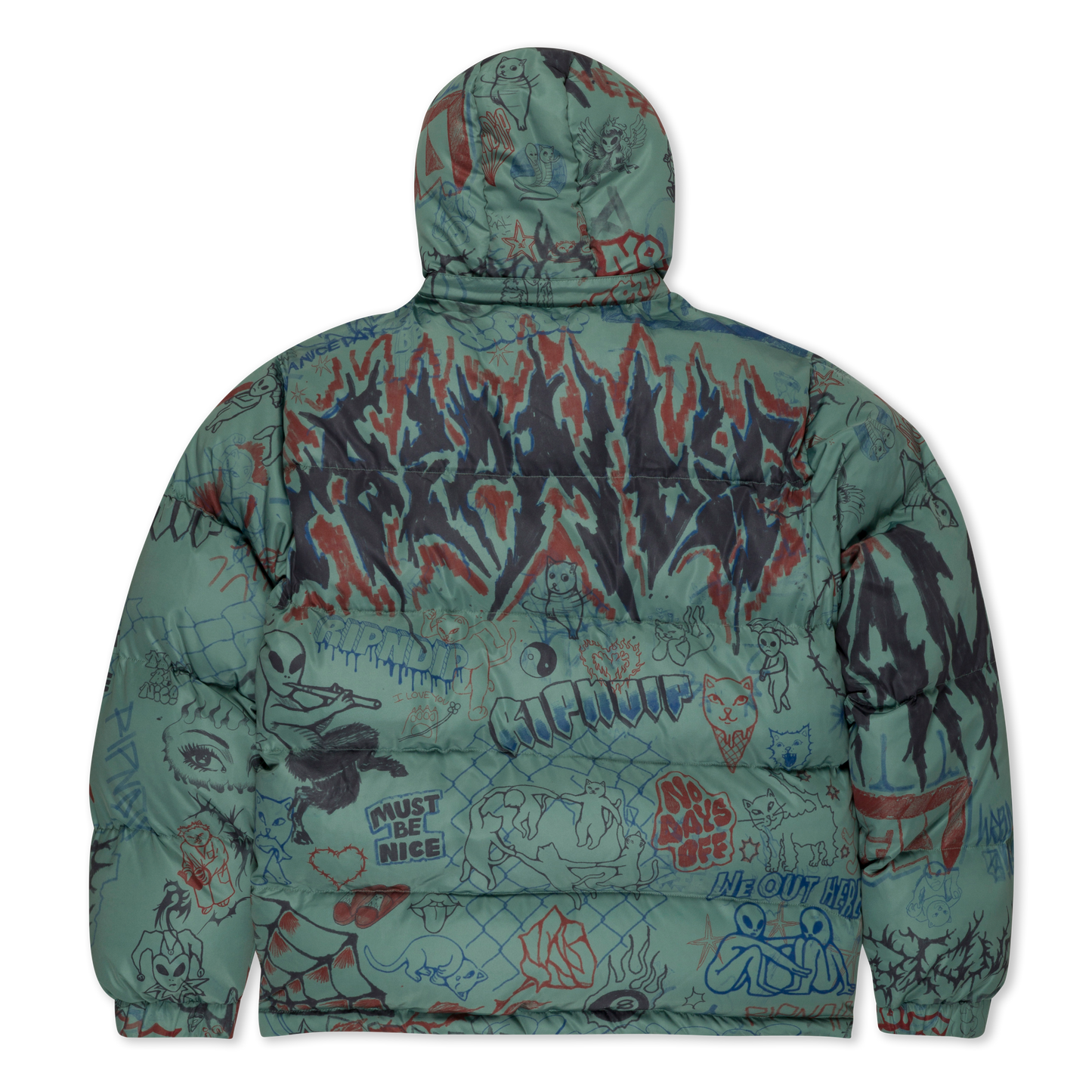RIPNDIP Marker Puffer Jacket (Olive)