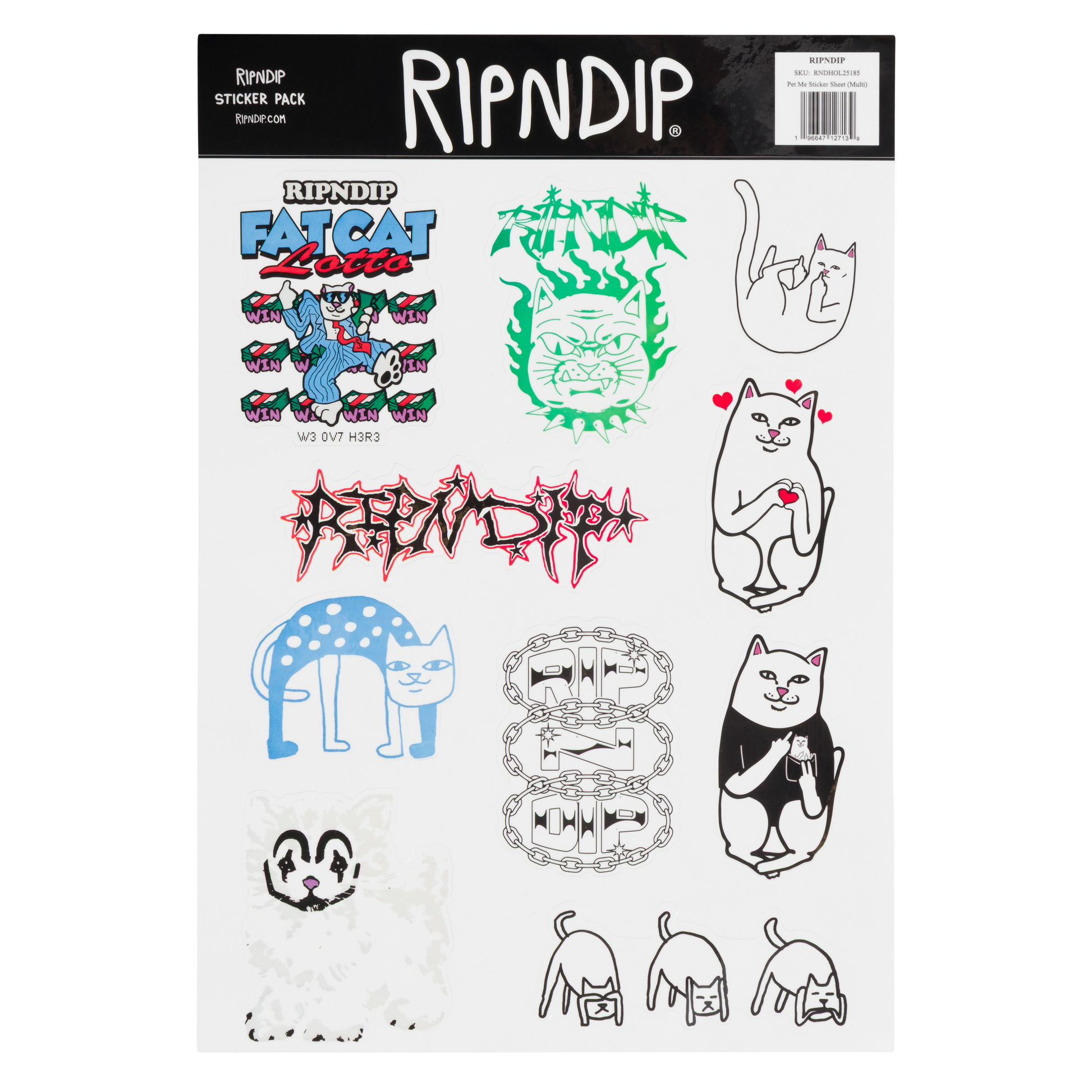 RIPNDIP Pet Me Sticker Sheet (Multi)