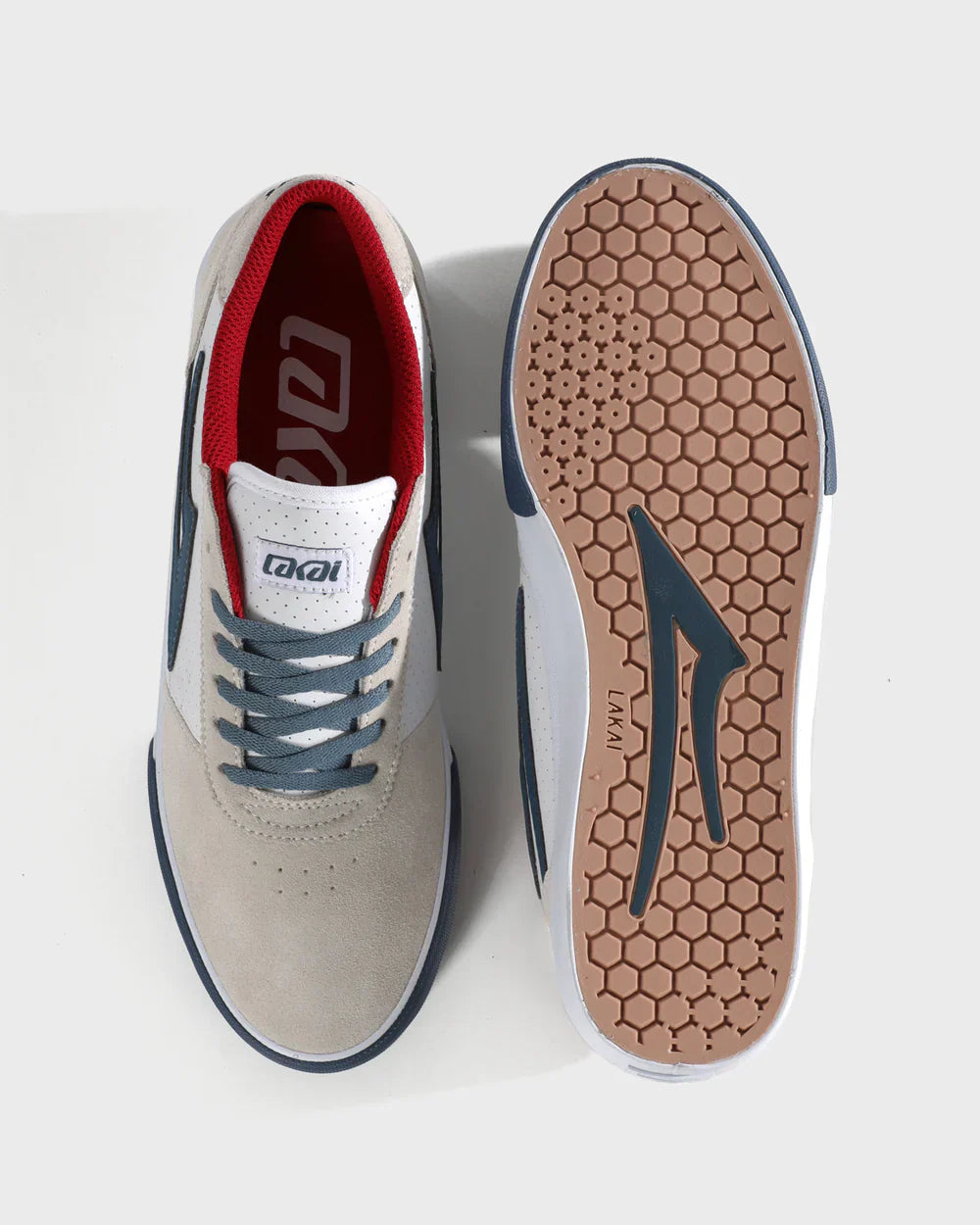 Manchester - White Suede Navy Perf