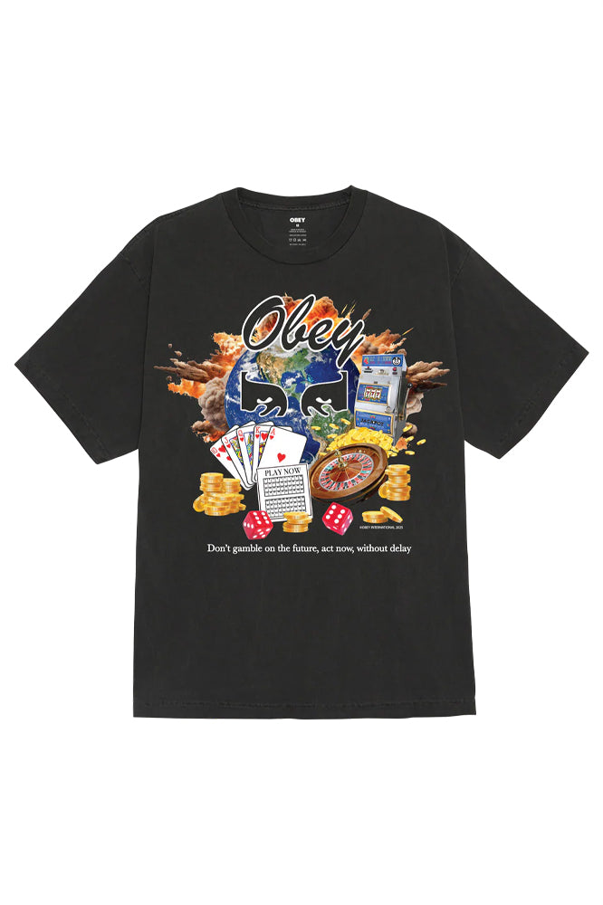 OBEY Act Now Pigment Tee Dusty Black
