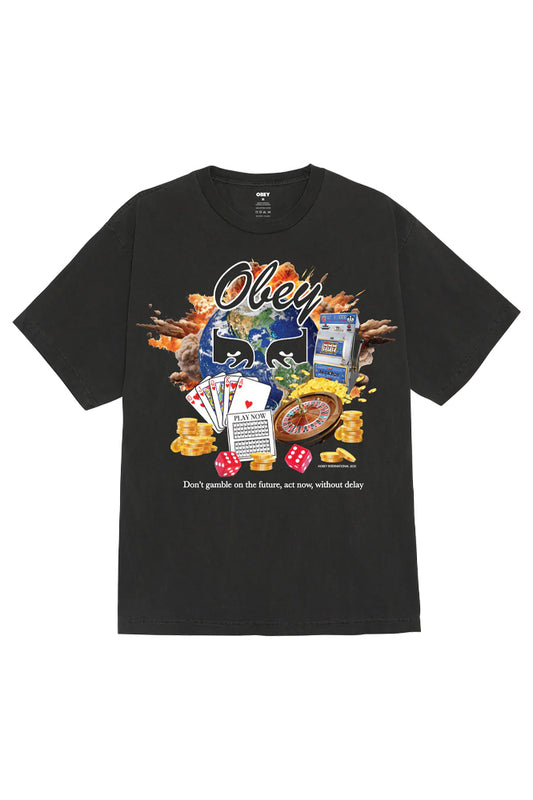 OBEY Act Now Pigment Tee Dusty Black