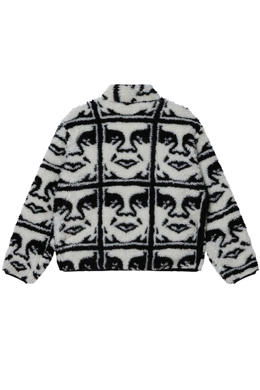 Obey Repeated Icon Sherpa Jacket Black Multi