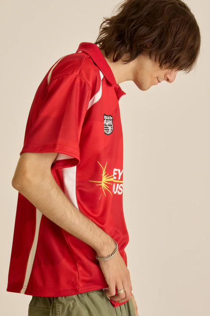 Obey Soccer Jersey Red Multi