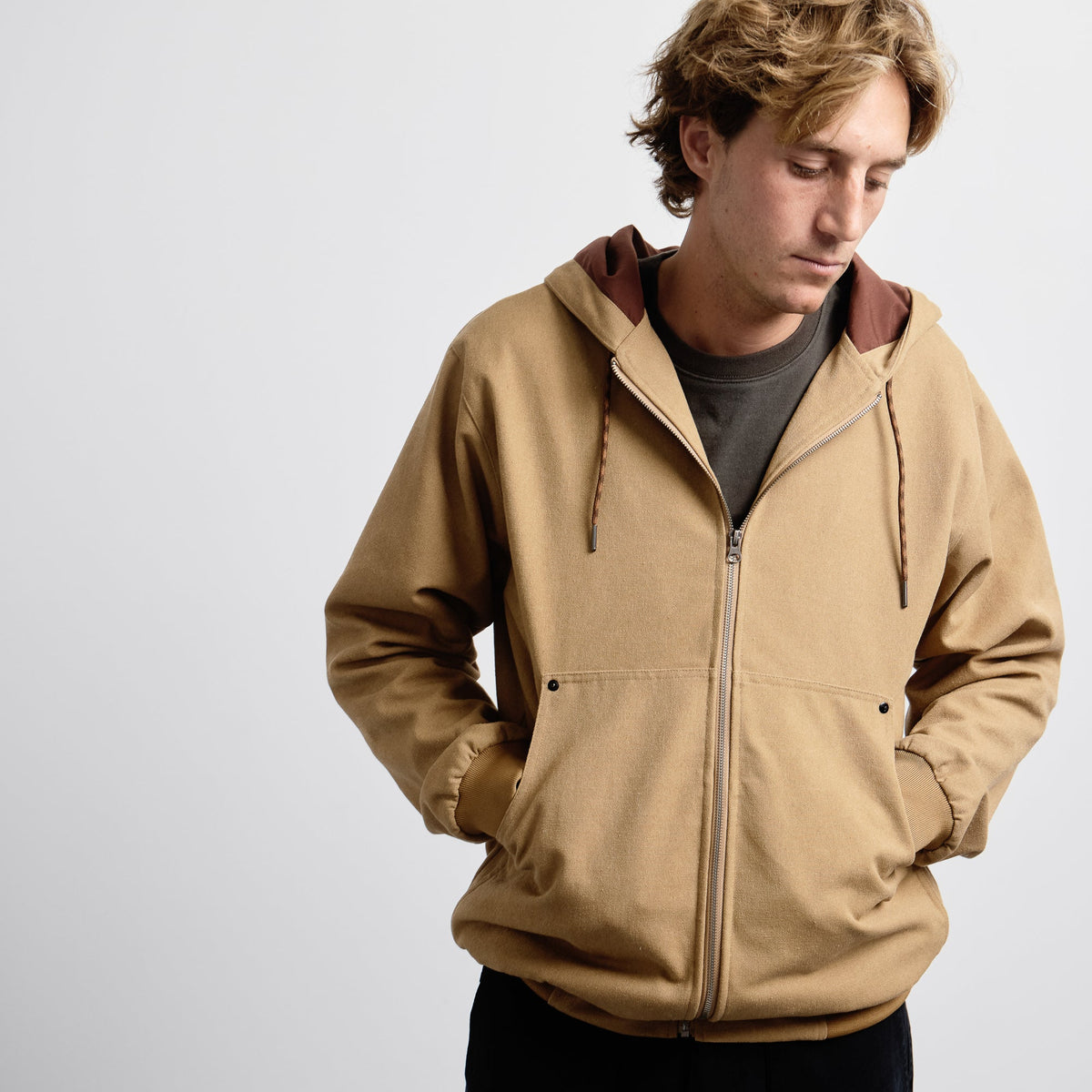 Pass~Port Diggers Zip Hood Camel