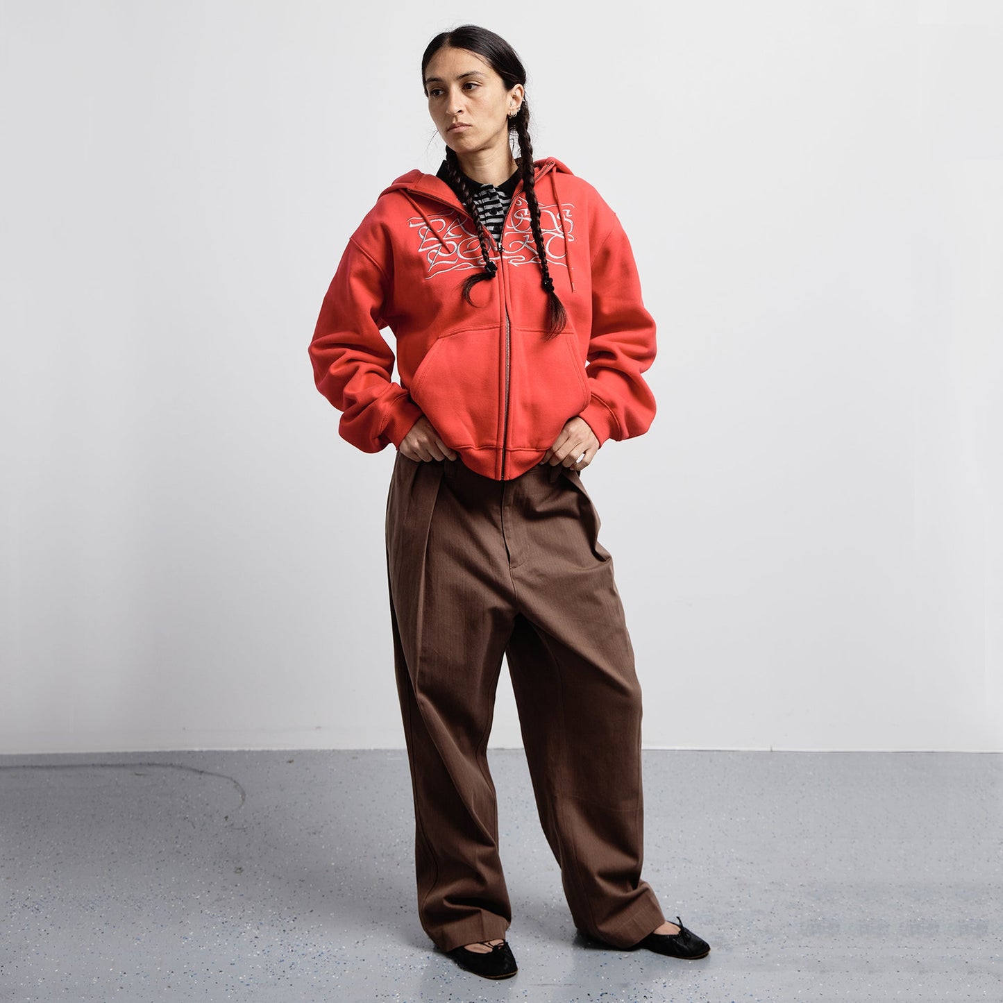 Pass~Port Calligraphy Zip Hood Red