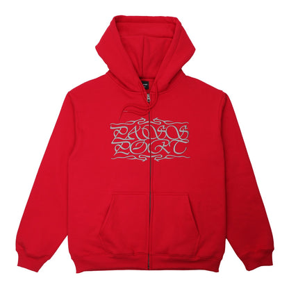 Pass~Port Calligraphy Zip Hood Red