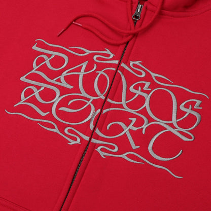 Pass~Port Calligraphy Zip Hood Red