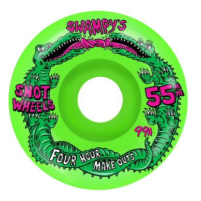 Snot Swampy Four Hour Conical 55mm 99A Wheels NEON GREEN