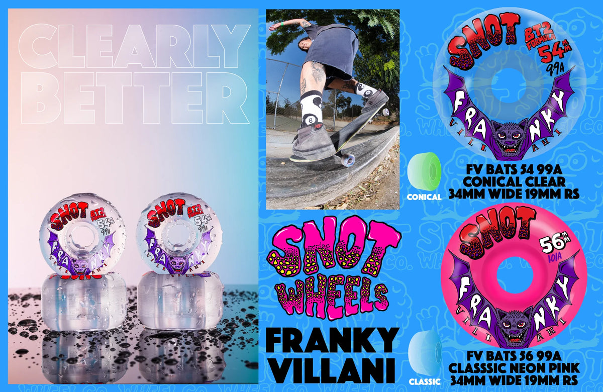 Snot Franky Villani Classic 56mm 101A Wheels NEON PINK
