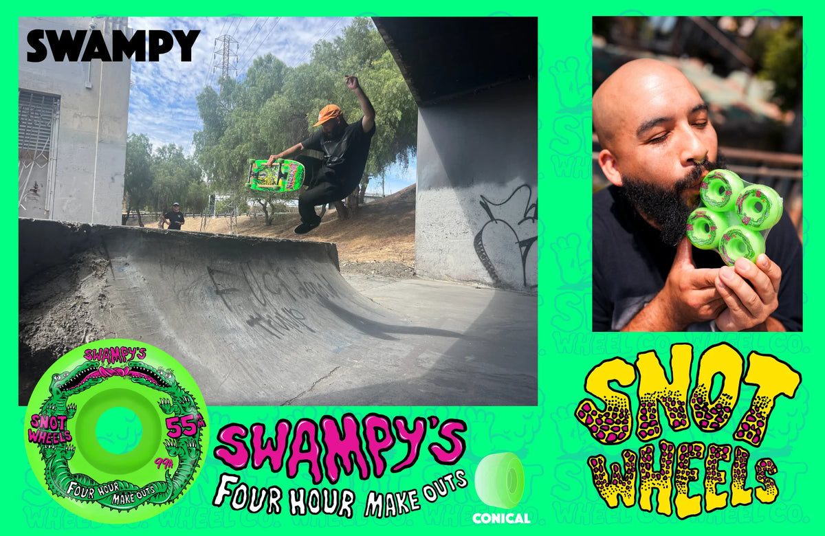 Snot Swampy Four Hour Conical 55mm 99A Wheels NEON GREEN