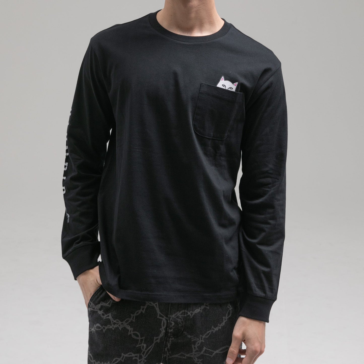 RIPNDIP Lord Nermal L/S Pocket Tee (Black)