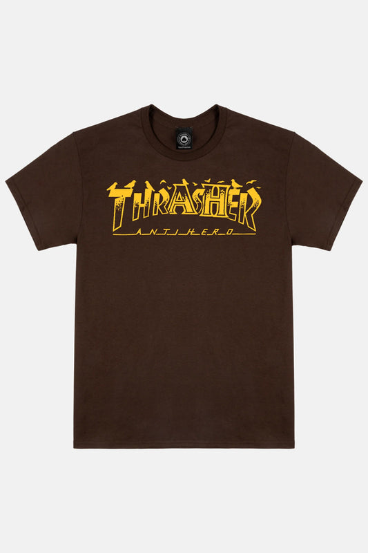 Thrasher x Antihero Pigeon Mag Tee Dark Chocolate