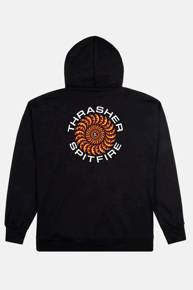 Thrasher x Spitfire Classic Swirl Hoodie Black