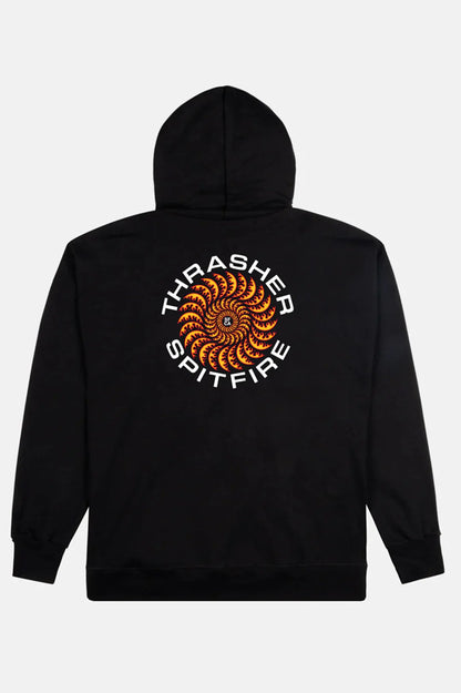 Thrasher x Spitfire Classic Swirl Hoodie Black