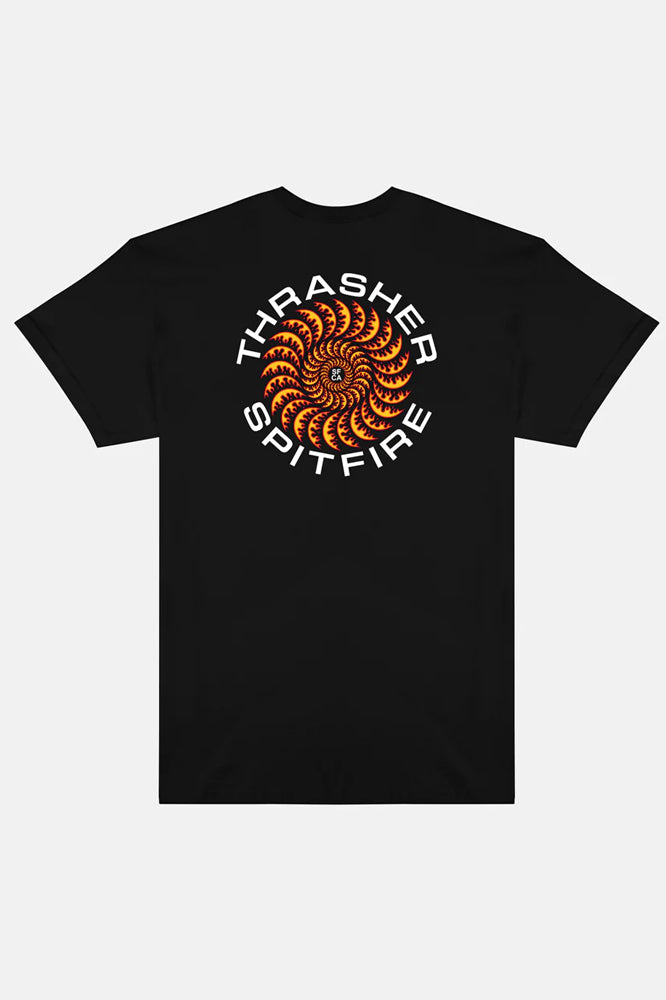 Thrasher x Spitfire Classic Swirl Tee Black