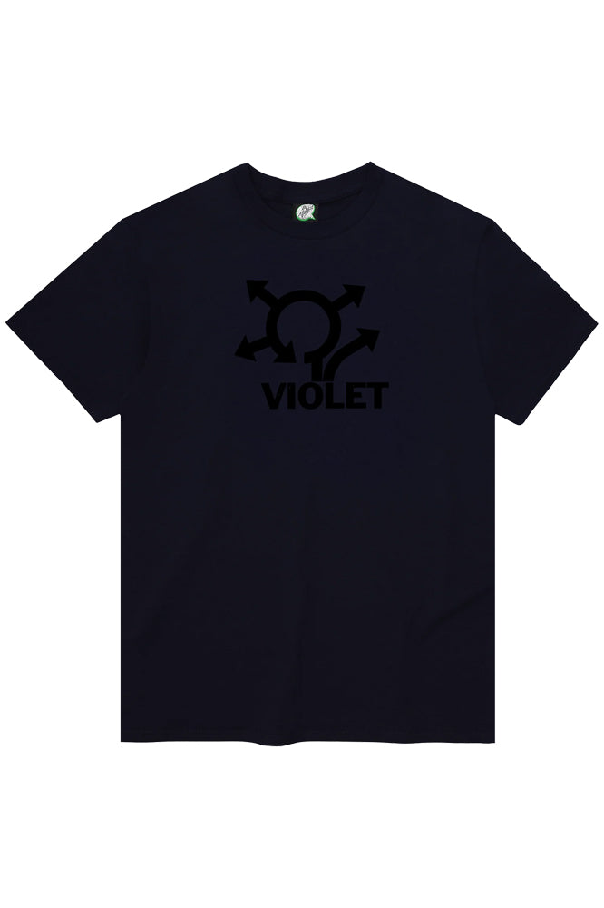Violet Where Do You Think Your Going Tee Navy