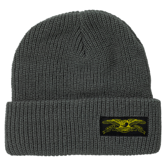 Anti Hero Stock Eagle Label Cuff Beanie Charcoal/Yellow
