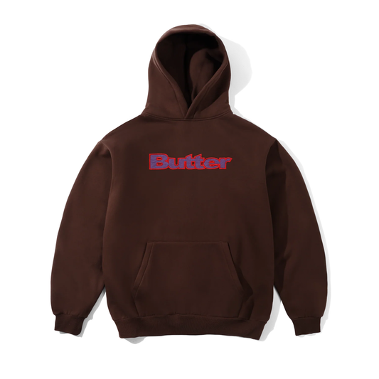 Butter Goods Ripstop Logo Applique Pullover Hood Dark Brown