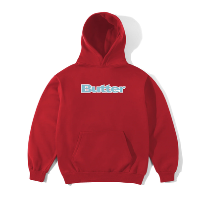 Butter Goods Ripstop Logo Applique Pullover Hood Red