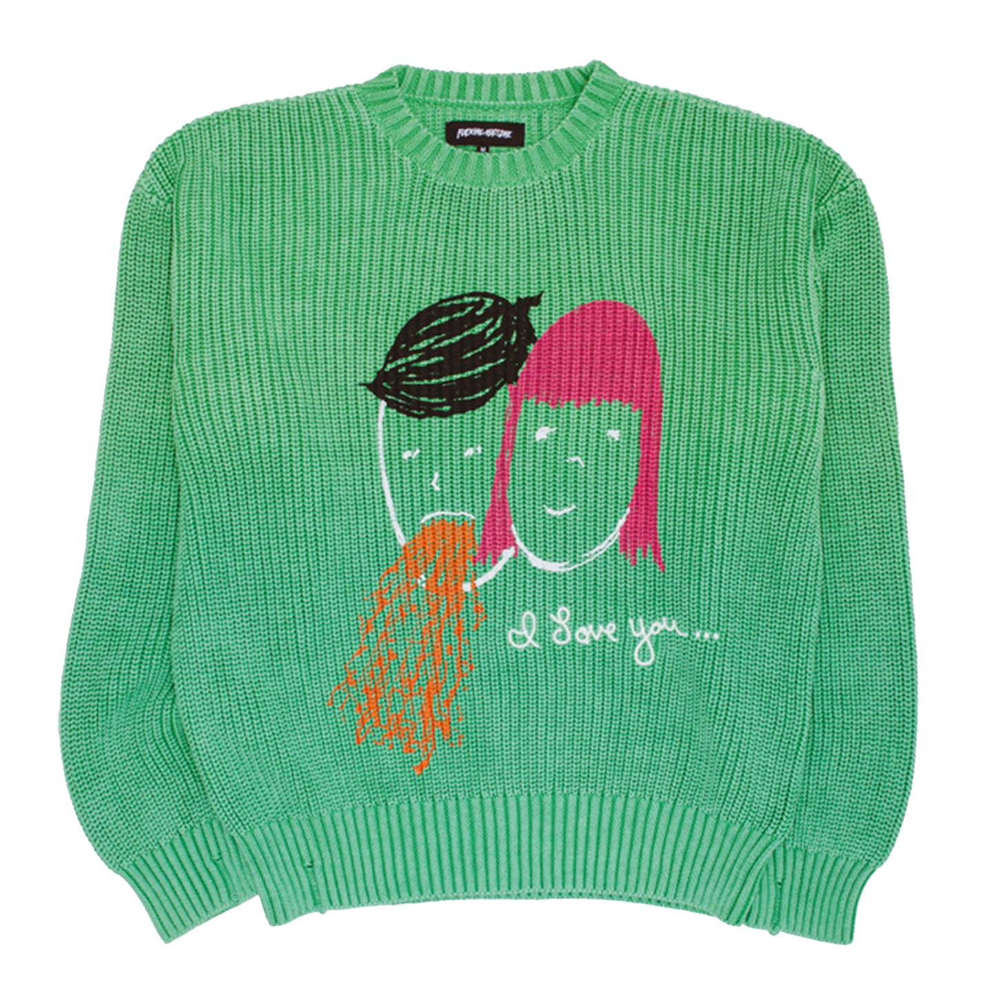 Fucking Awesome I Love You Overdyed Sweater Moss