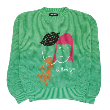 Fucking Awesome I Love You Overdyed Sweater Moss