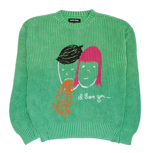 Fucking Awesome I Love You Overdyed Sweater Moss