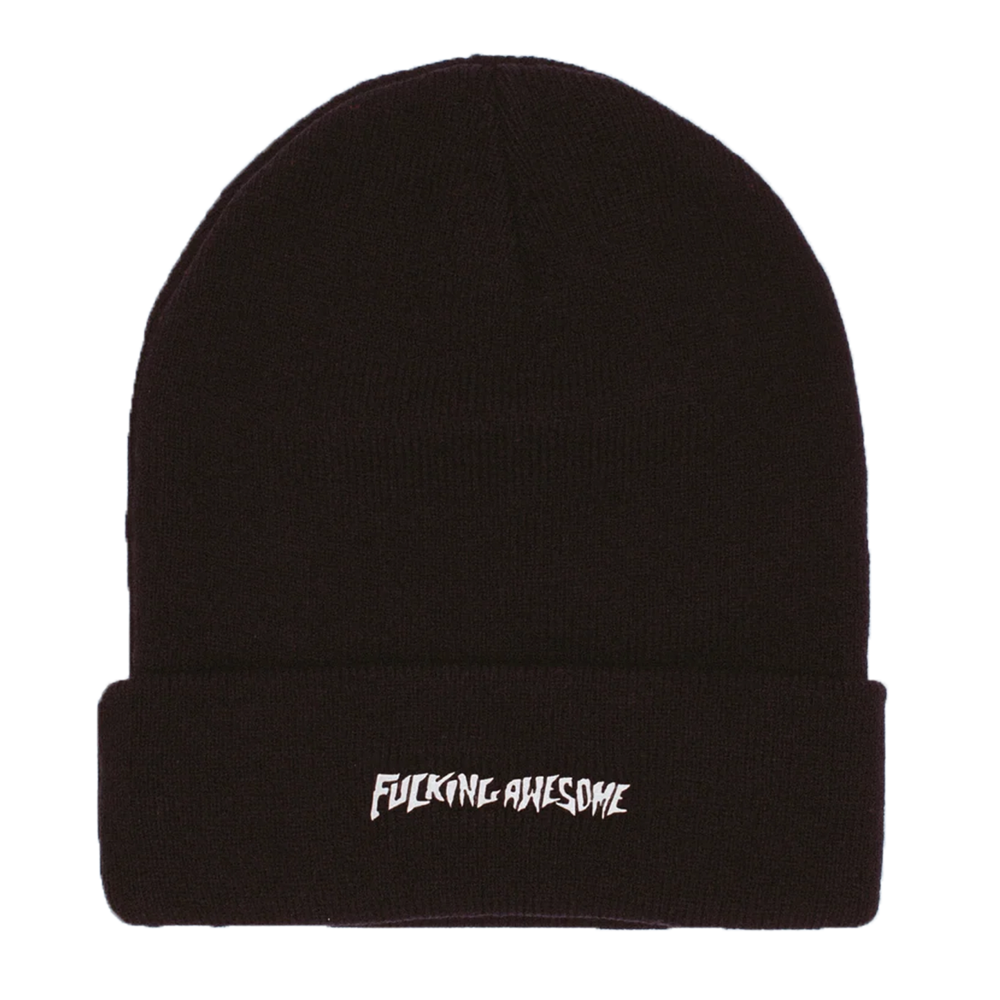 Fucking Awesome Metal Stamp Cuff Beanie Black