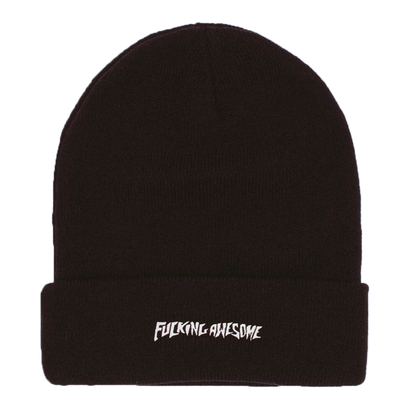Fucking Awesome Metal Stamp Cuff Beanie Black