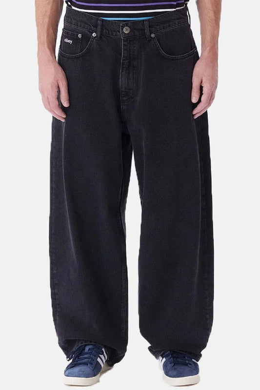 Obey Bigwig Denim Baggy Pant - Faded Black