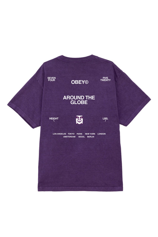 Obey Arond the Globe Pigment Imperial Tee - Purple