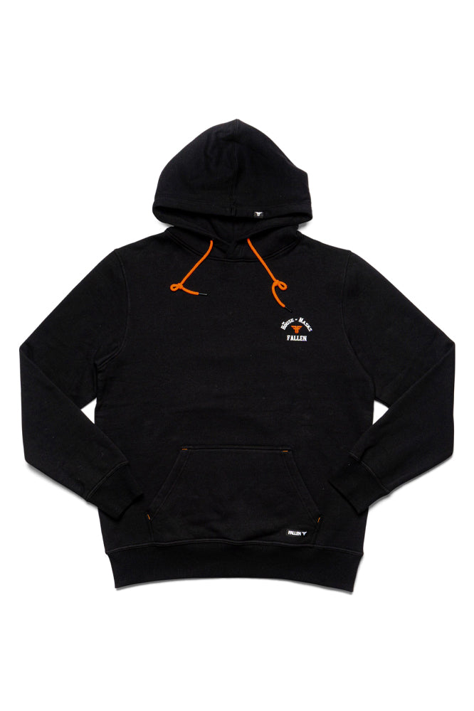 Fallen House of Masks Hoodie Black White