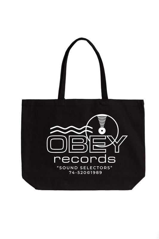 Obey Records Sound Wave Tote Bag Black