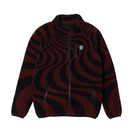 Spitfire Classic 87' Swirl Black Fleece Jacket Black/Red