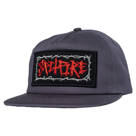 Spitfire Gas Mask Script Patch Snapback Cap Charcoal