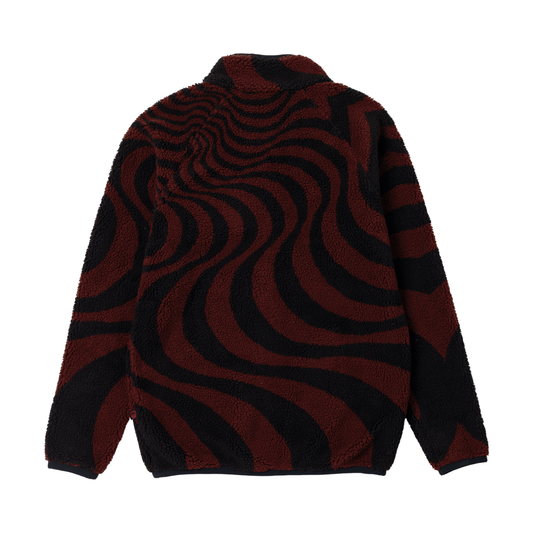 Spitfire Classic 87' Swirl Black Fleece Jacket Black/Red