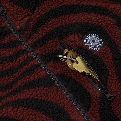 Spitfire Classic 87' Swirl Black Fleece Jacket Black/Red