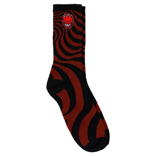 Spitfire Bighead Fill Emb. Swirl Socks Red/Black