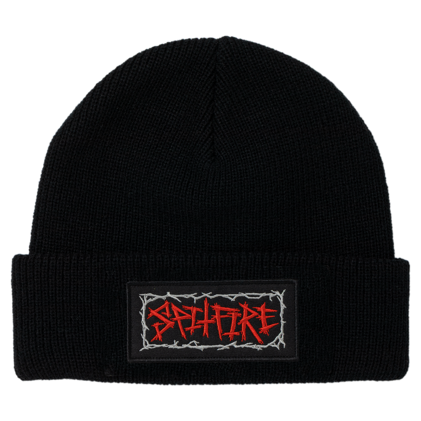 Spitfire Gas Mask Script Patch Cuff Beanie Black
