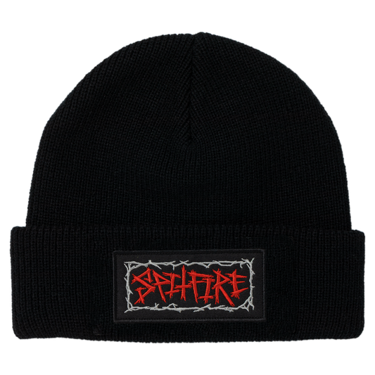 Spitfire Gas Mask Script Patch Cuff Beanie Black