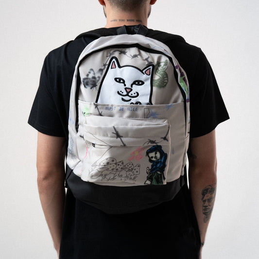 RIPNDIP Goosebumps Velcro Backpack (Bone)