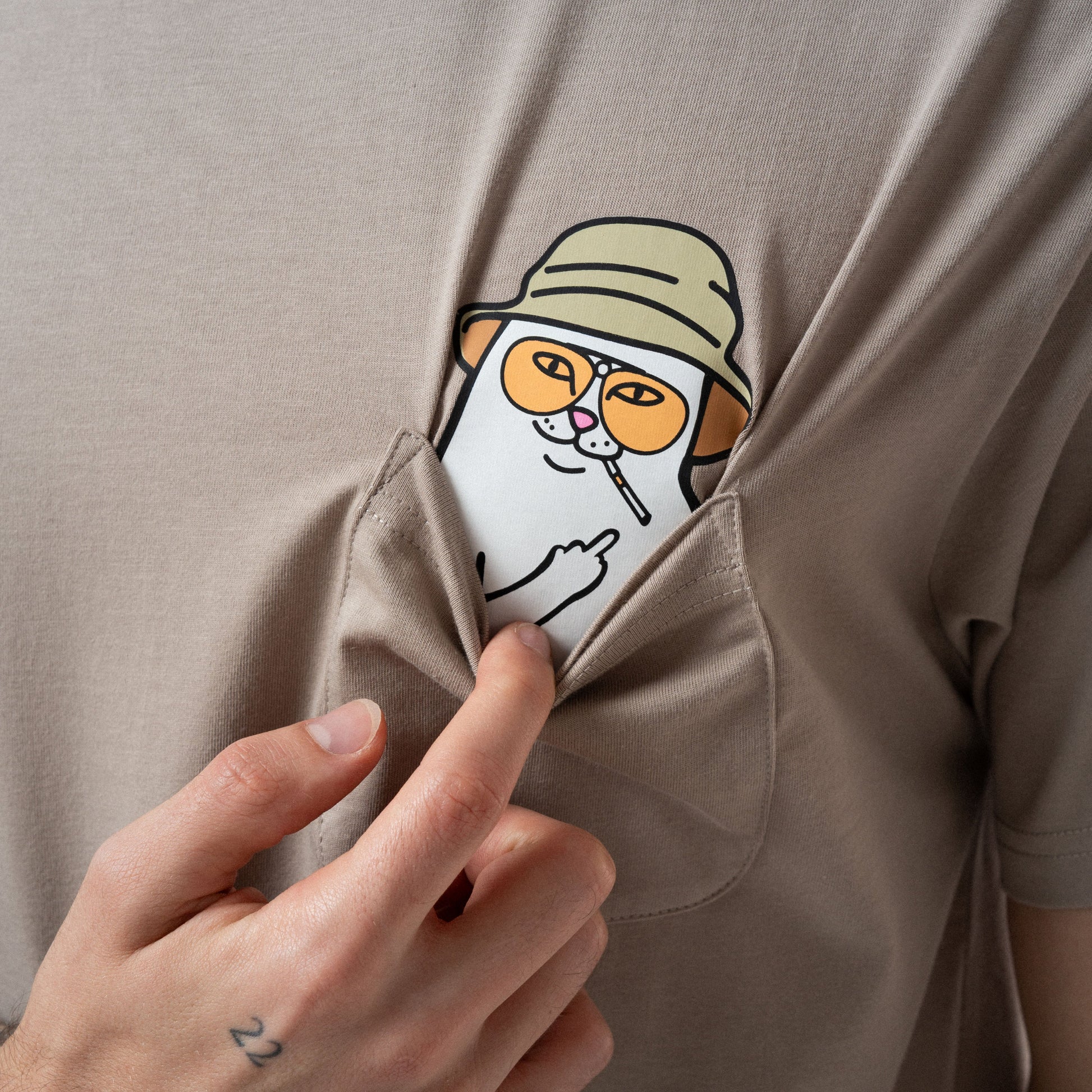 RIPNDIP Nermal S Thompson Pocket Tee (Tan)