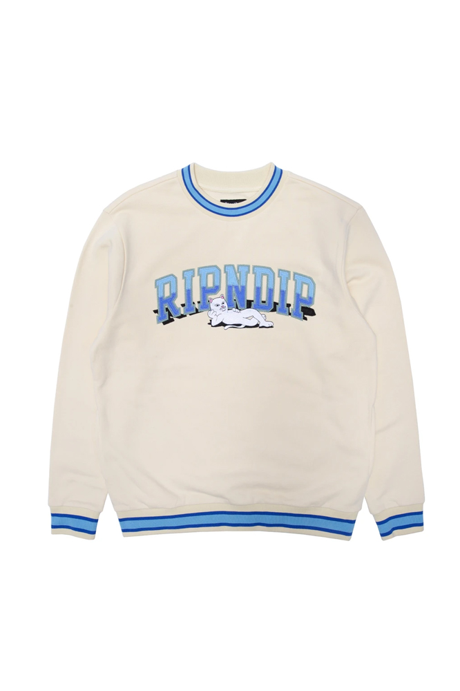 RIPNDIP Team Spirit Embroidered Crew Neck Natural | Sweater | Oberteile ...