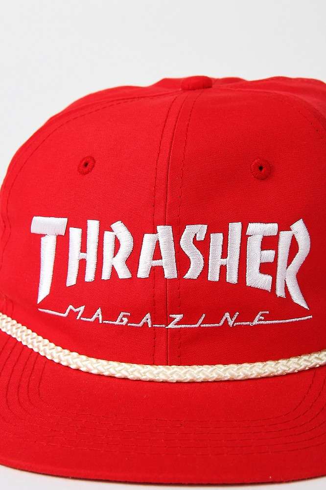 THRASHER Rope Logo Snapback RED/WHT Caps Headwear Mantis